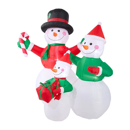 6ft Christmas Inflatable Snowman Family Decorations with LED Lights