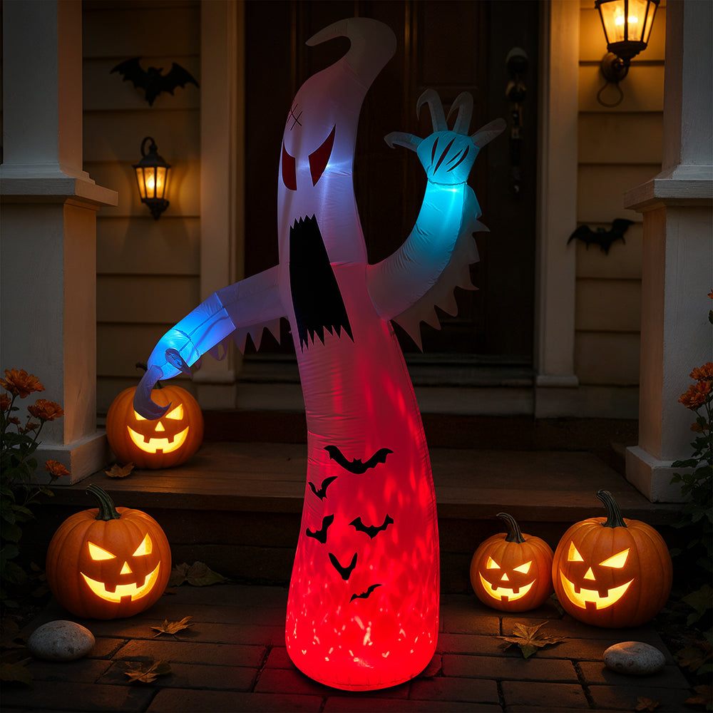 8ft Glowing Inflatable Ghost Decor for Halloween