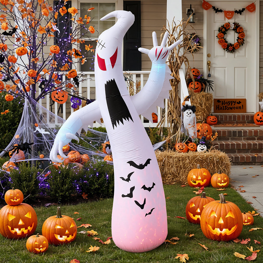 8ft Glowing Inflatable Ghost Decor for Halloween