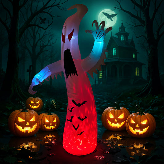8ft Glowing Inflatable Ghost Decor for Halloween