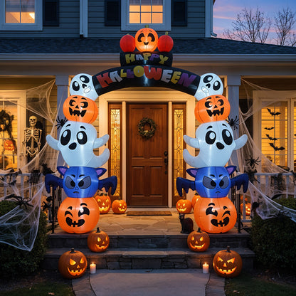 8ft Halloween Inflatable Ghost with Built-in LED Lights
