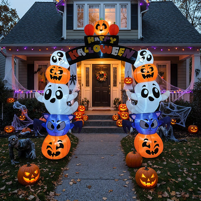 8ft Halloween Inflatable Ghost with Built-in LED Lights