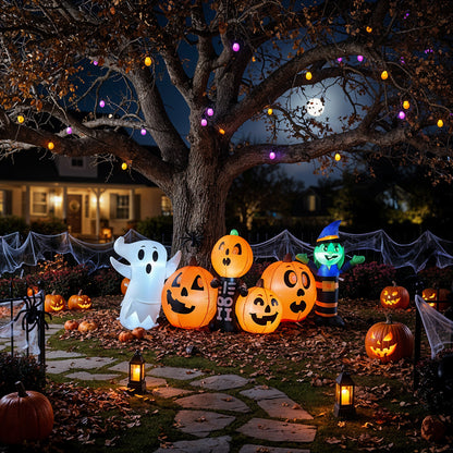 8ft Large Glowing Outdoor Halloween Decor LED Inflatable Ghost
