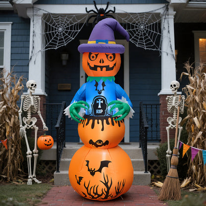 6ft Halloween Inflatable Stacked Pumpkin Ghost Decorations