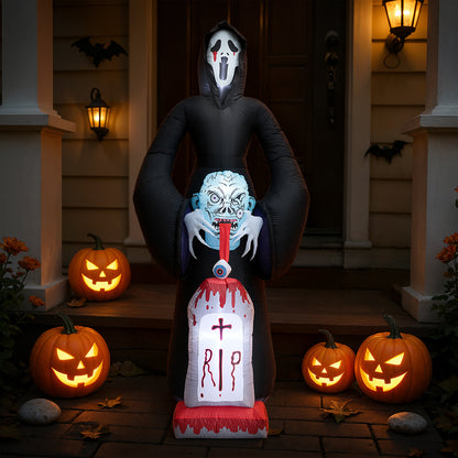 8.9FT Halloween Inflatable Grim Reaper with Built-in Lights