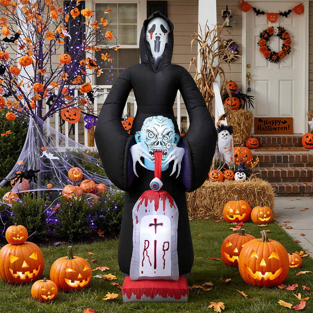 8.9FT Halloween Inflatable Grim Reaper with Built-in Lights