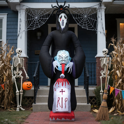 8.9FT Halloween Inflatable Grim Reaper with Built-in Lights