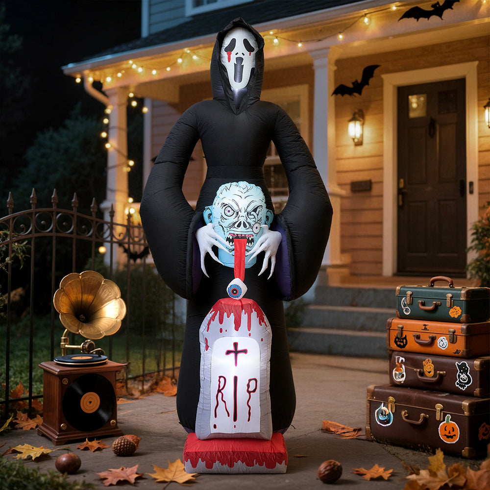8.9FT Halloween Inflatable Grim Reaper with Built-in Lights