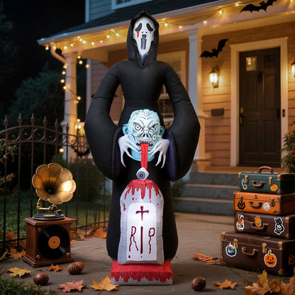 8.9FT Halloween Inflatable Grim Reaper with Built-in Lights