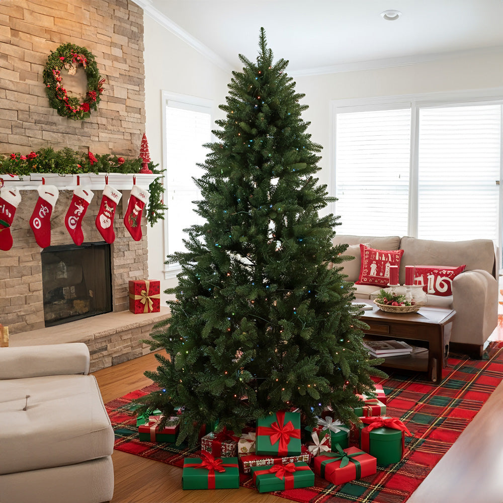 4FT/1.2M Artificial Christmas Tree with RGB Lights & Wood Stand