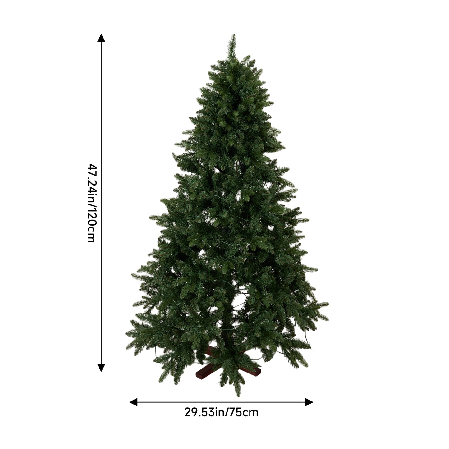 4FT/1.2M Artificial Christmas Tree with RGB Lights & Wood Stand
