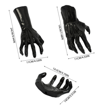 3 Pack Wall-Mounted Creepy Reaching Hands with LED Candles Halloween Decors