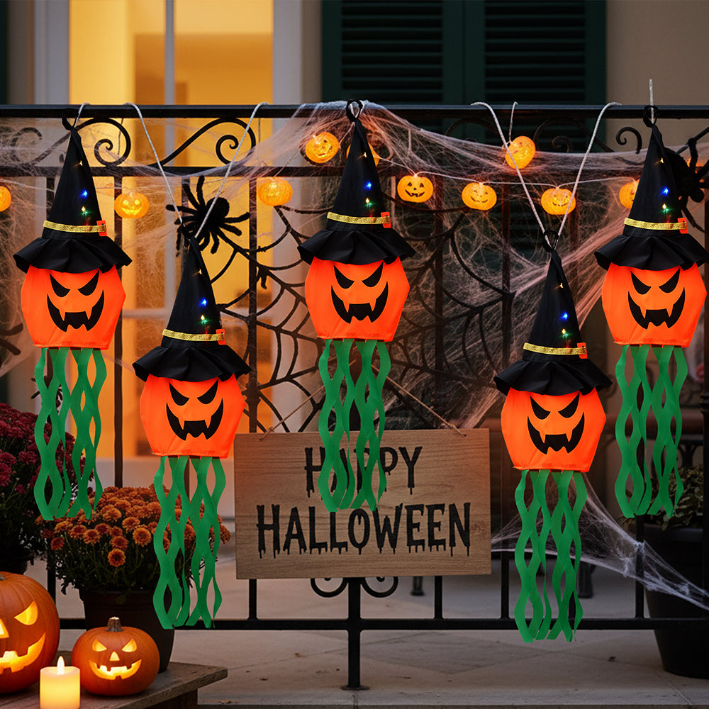 5pcs Halloween Decorations Ghost Pumpkins with LED Lights