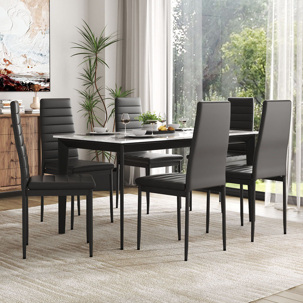 92cm Height Upholstered Leather Dining Chair Set of 6