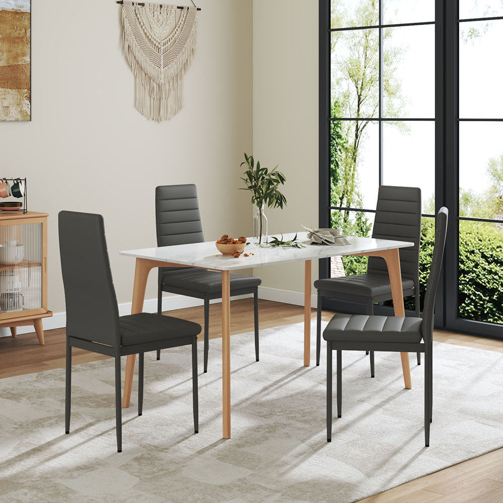 92cm Height Upholstered Leather Dining Chair Set of 6