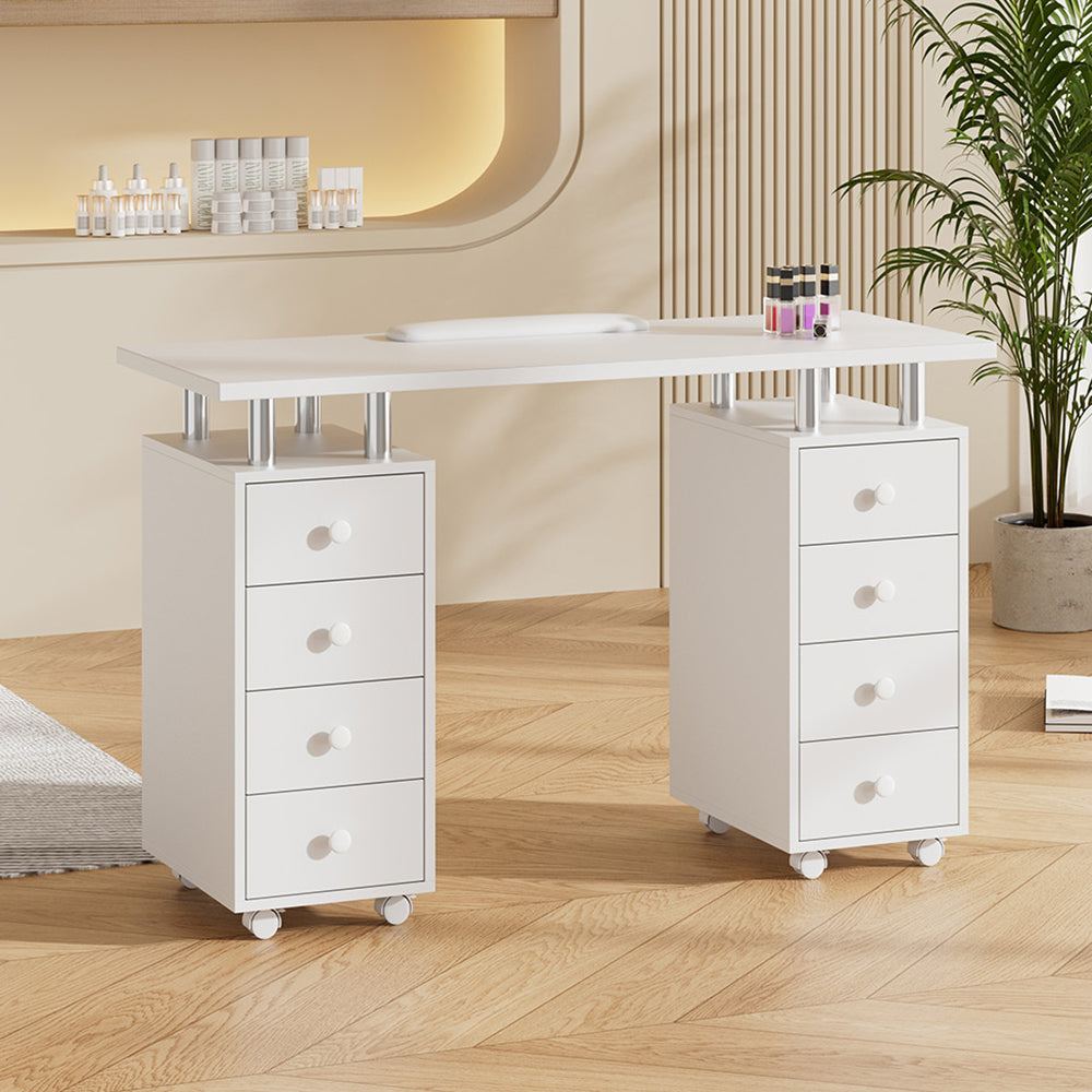 Mobile 8 Drawer Manicure Nail Table Salon Beauty Table