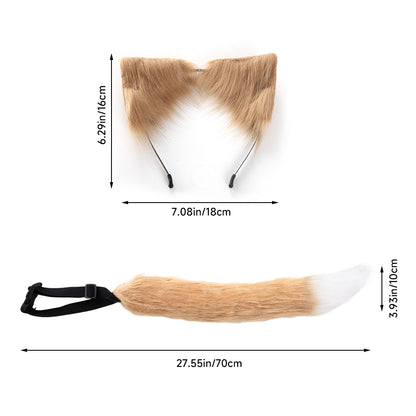 Halloween Cosplay Fox Tail and Ear Headband Set