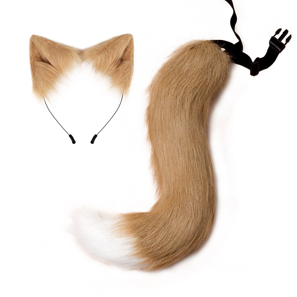 Halloween Cosplay Fox Tail and Ear Headband Set