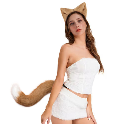 Halloween Cosplay Fox Tail and Ear Headband Set