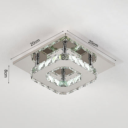 Modern Small Crystal LED Ceiling Light for Hallways and Corridor