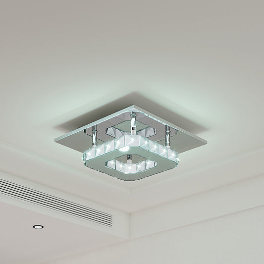 Modern Small Crystal LED Ceiling Light for Hallways and Corridor