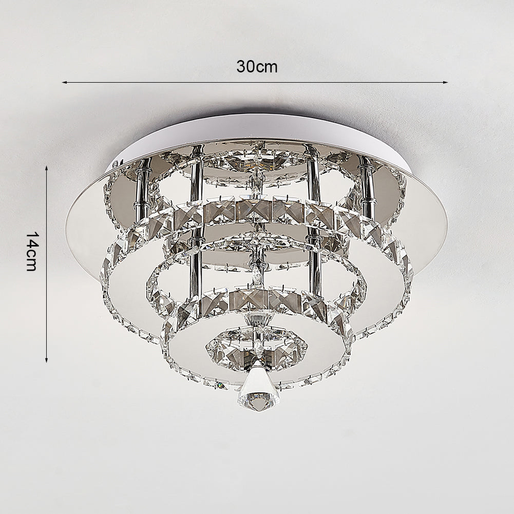 Modern Double-tiers Median-size Crystal LED Ceiling Light