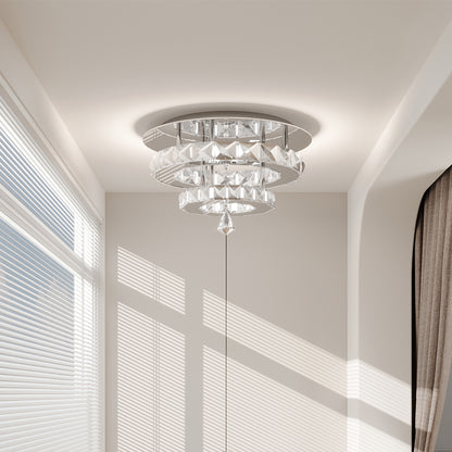 Modern Double-tiers Median-size Crystal LED Ceiling Light