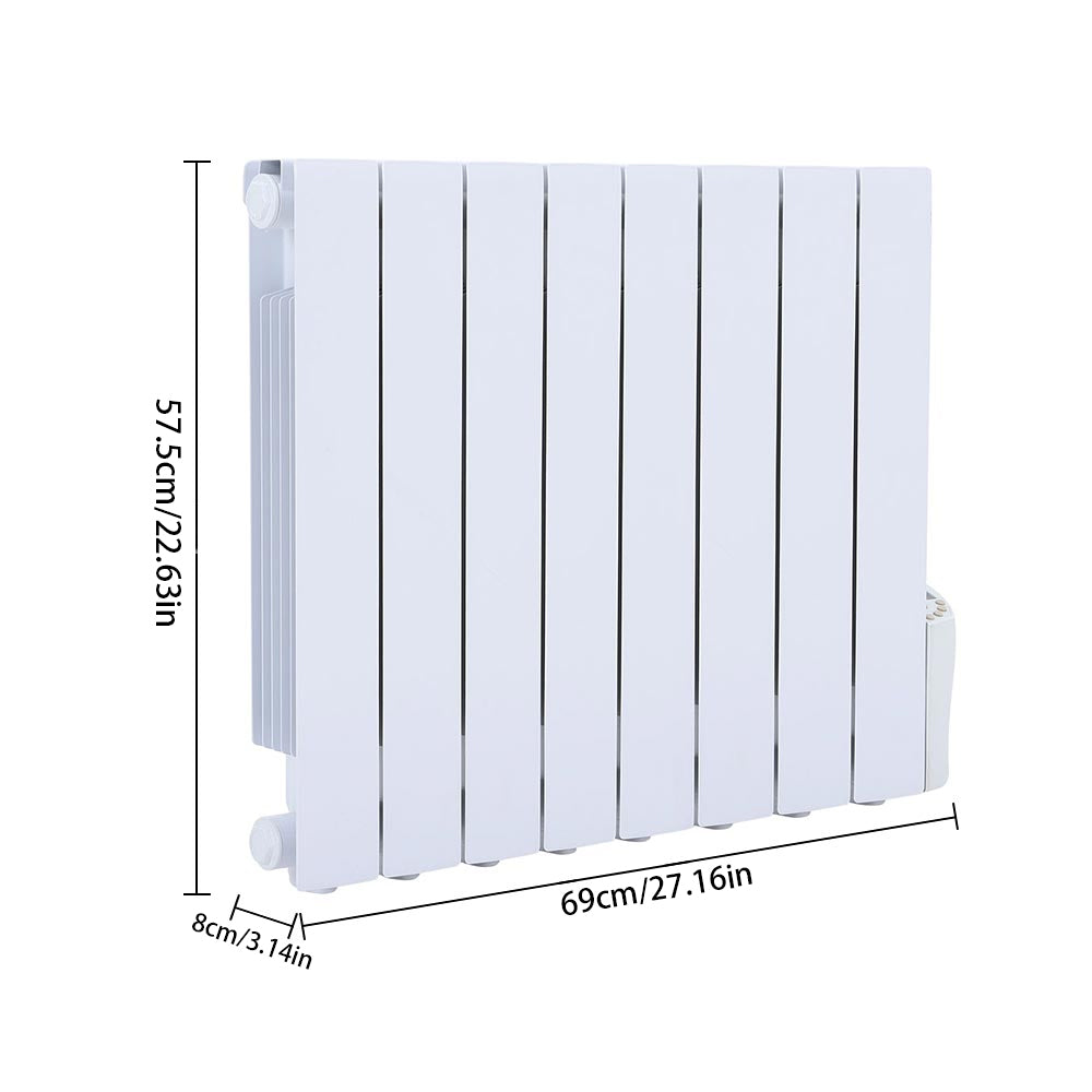 White Electric Oil Filled Radiator Space Heater with LED Screen