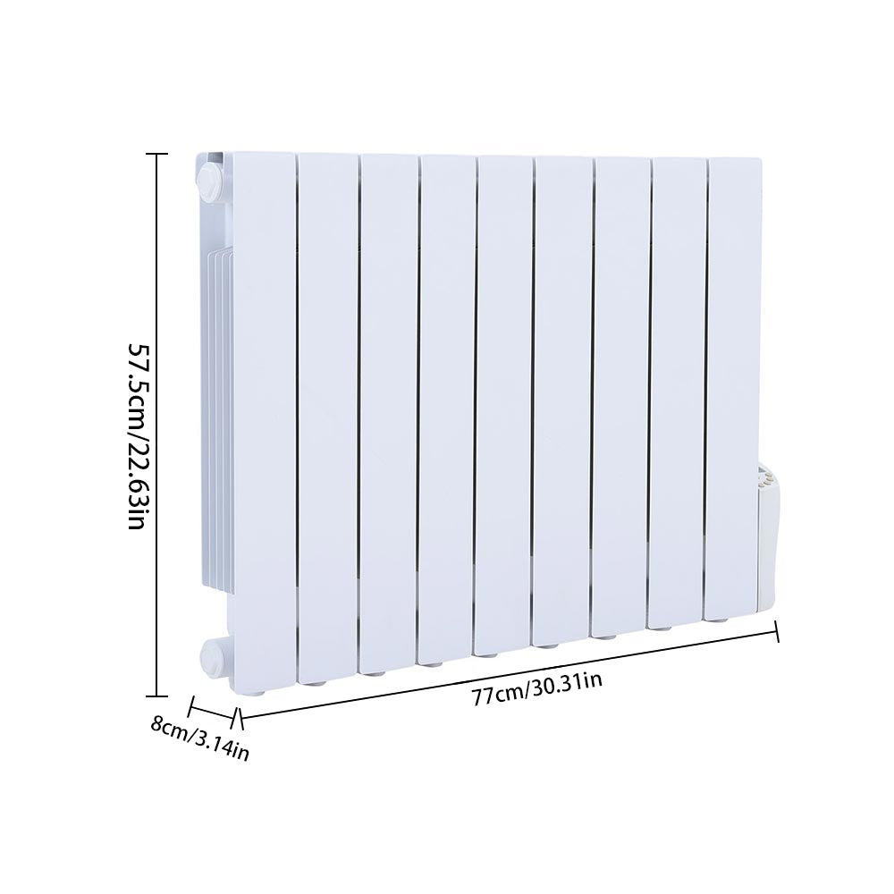 White Electric Oil Filled Radiator Space Heater with LED Screen
