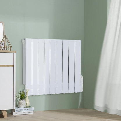 White Electric Oil Filled Radiator Space Heater with LED Screen