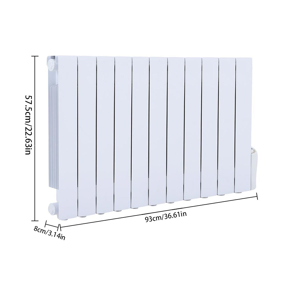 White Electric Oil Filled Radiator Space Heater with LED Screen