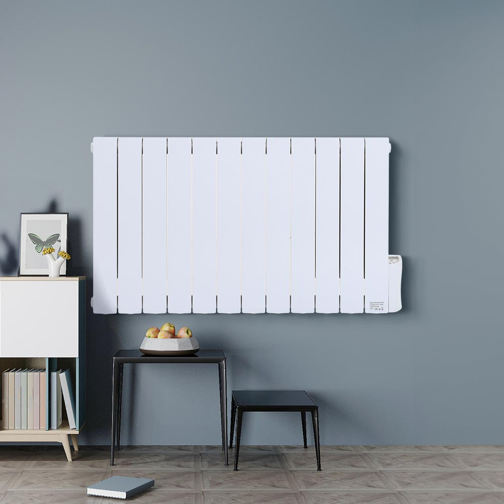 White Electric Oil Filled Radiator Space Heater with LED Screen