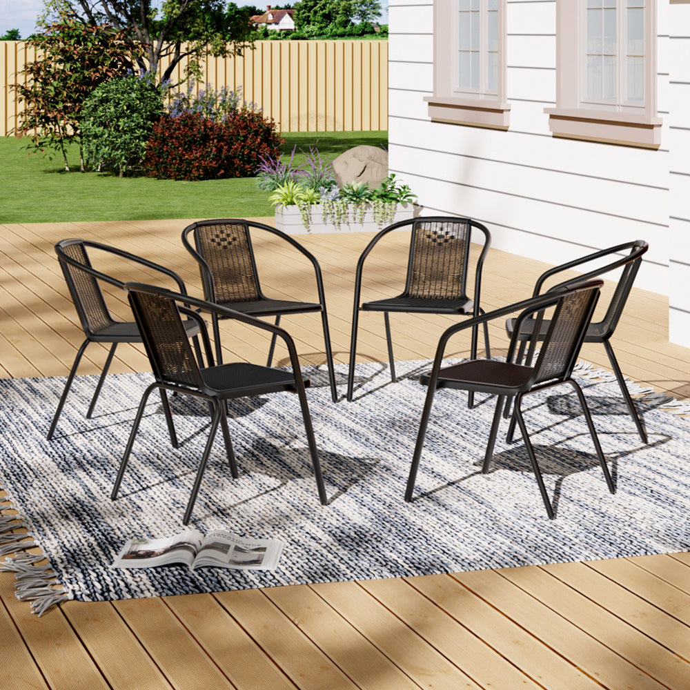 6 Pcs Outdoor Dining Chairs