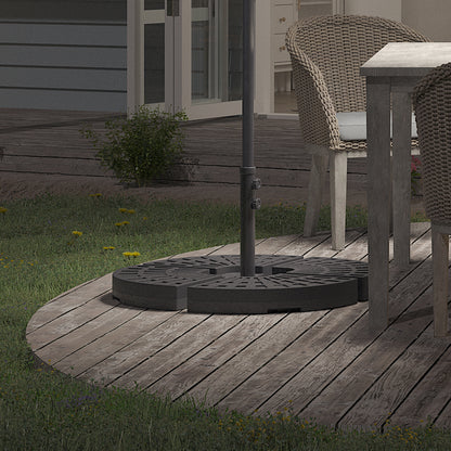 Grey Outdoor Cantilever Parasol Umbrella with LED Lights