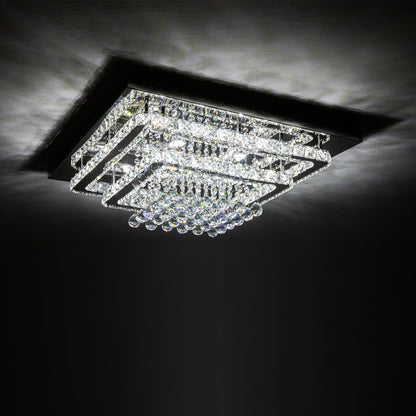 Modern Crystal LED Flush Mount Ceiling Light Fixture