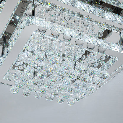 Modern Crystal LED Flush Mount Ceiling Light Fixture