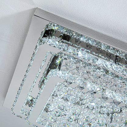 Modern Crystal LED Flush Mount Ceiling Light Fixture