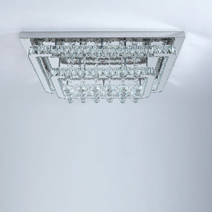 80cm Wide Double-Tier Crystal LED Ceiling Light 100W