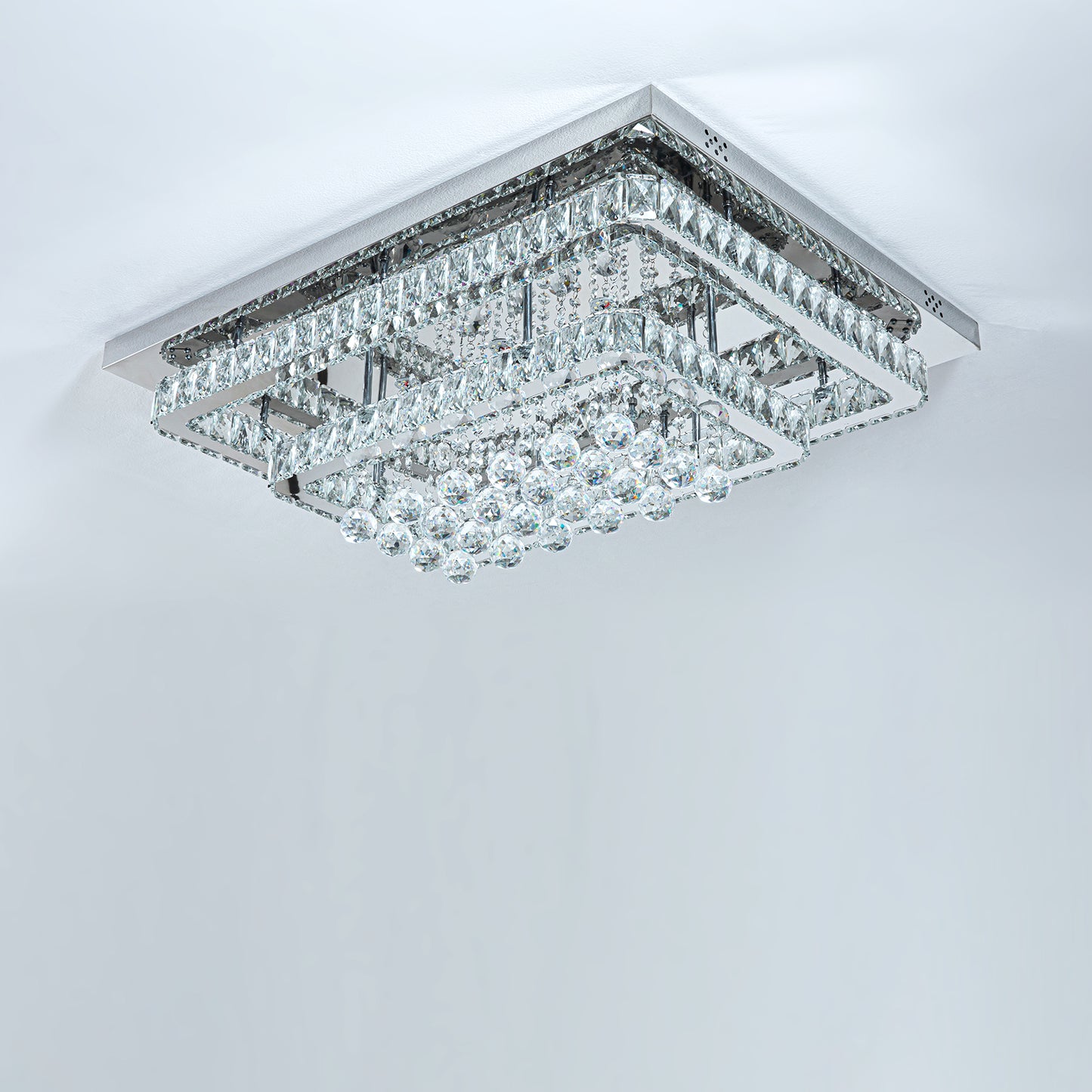 80cm Wide Double-Tier Crystal LED Ceiling Light 100W
