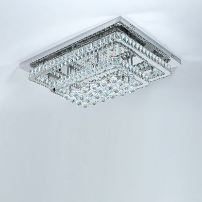 80cm Wide Double-Tier Crystal LED Ceiling Light 100W