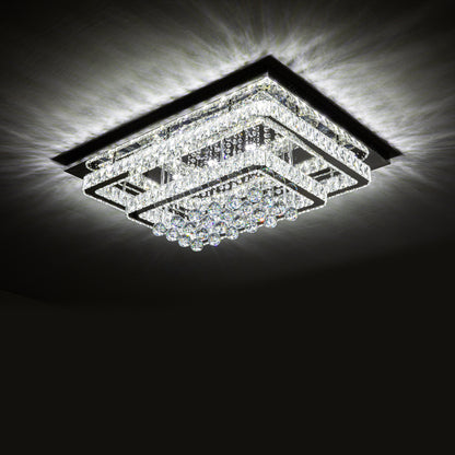 80cm Wide Double-Tier Crystal LED Ceiling Light 100W