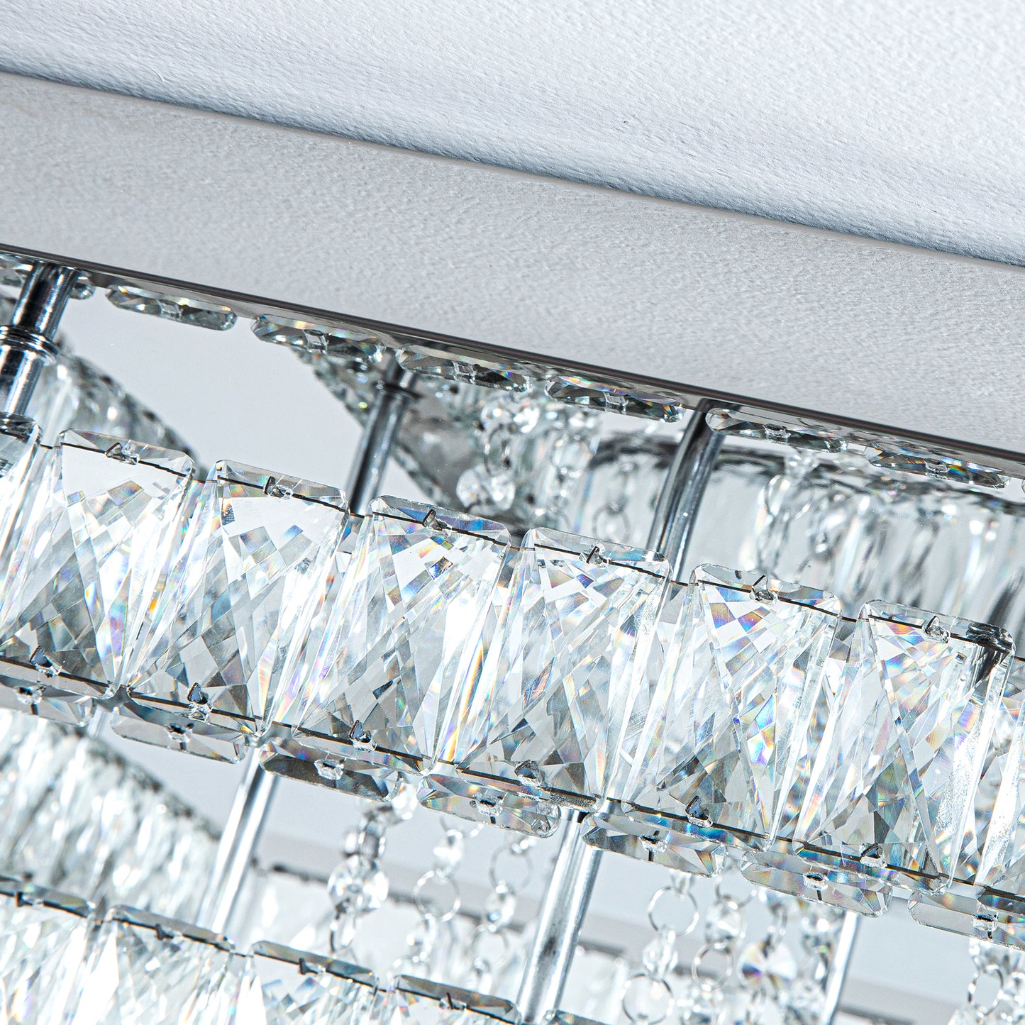 80cm Wide Double-Tier Crystal LED Ceiling Light 100W
