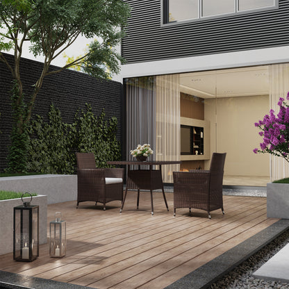Garden Tempered Glass Square Dining Table with Parasol Hole