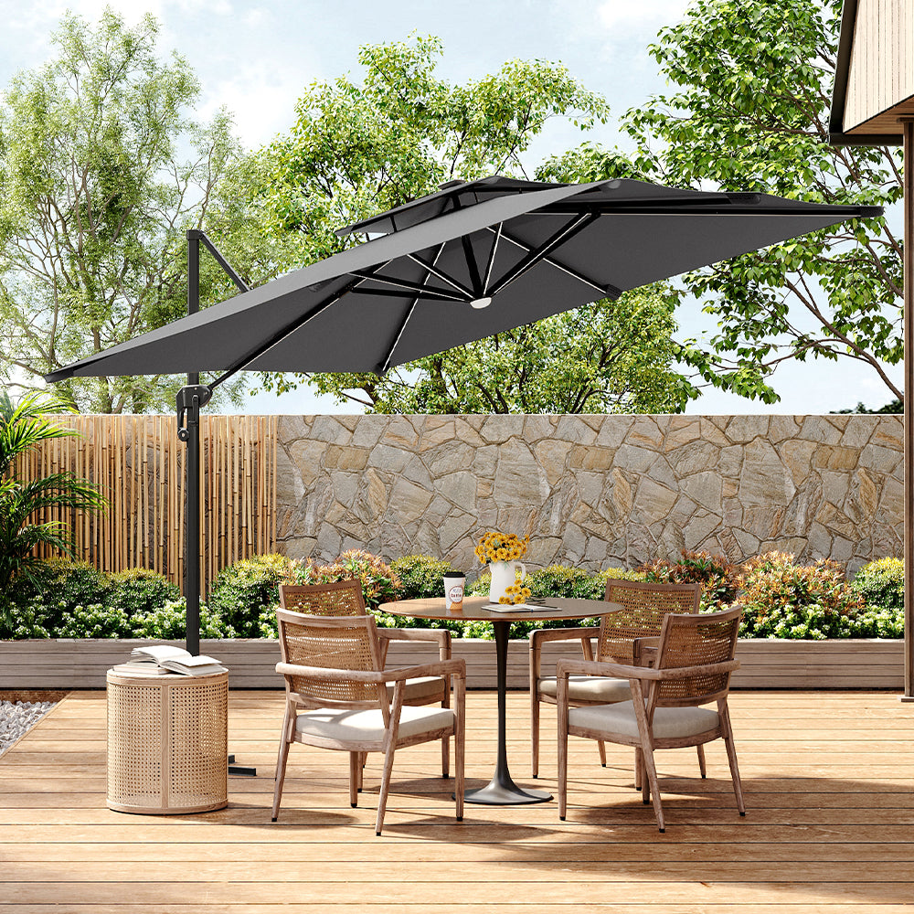 Outdoor Large 3M LED Cantilever Parasol