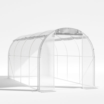 White Outdoor Walk-in Tunnel Greenhouse
