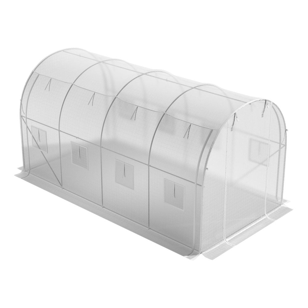White Outdoor Walk-in Tunnel Greenhouse