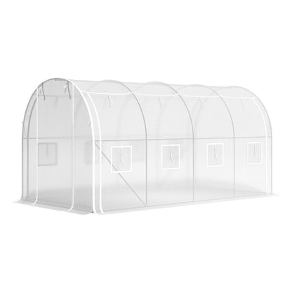White Outdoor Walk-in Tunnel Greenhouse