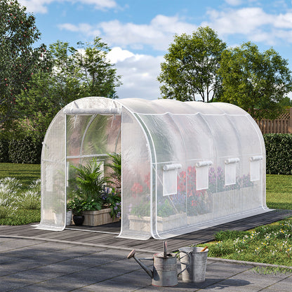 White Outdoor Walk-in Tunnel Greenhouse