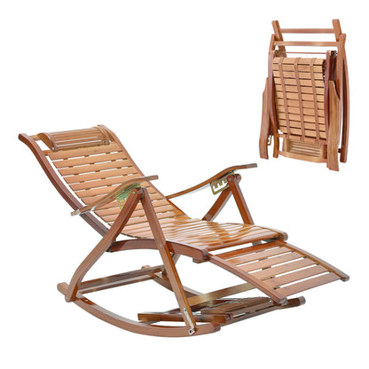 Bamboo Rocking Chair Foldable Recliner