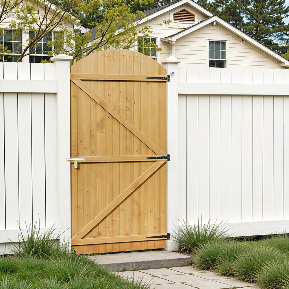 Semi Braced Arch Top Strong Wooden Garden Gate